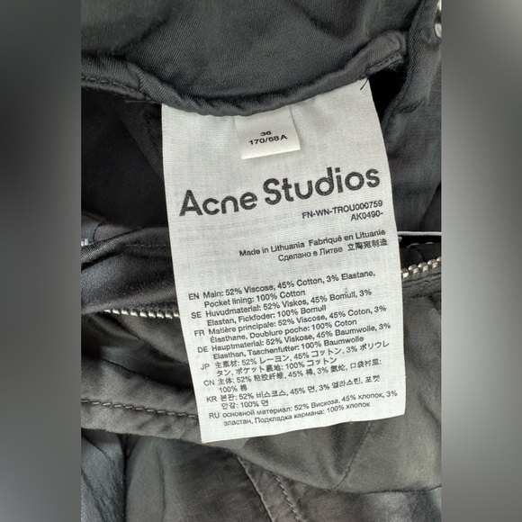 EUC Acne Studios Dusty Grey Satin Cargo Pants - Picture 15 of 16